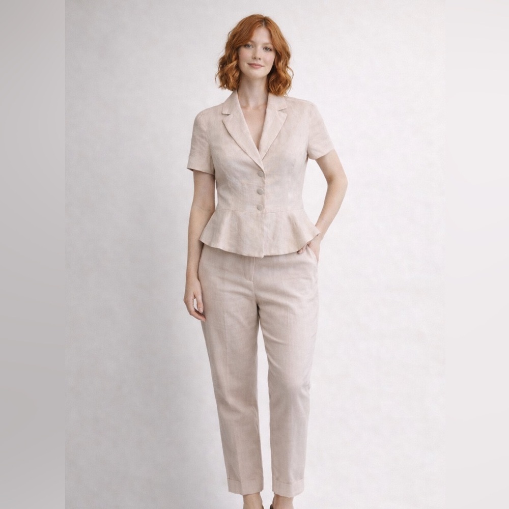 Femme - Blush Pink Linen Jacket - Size 6